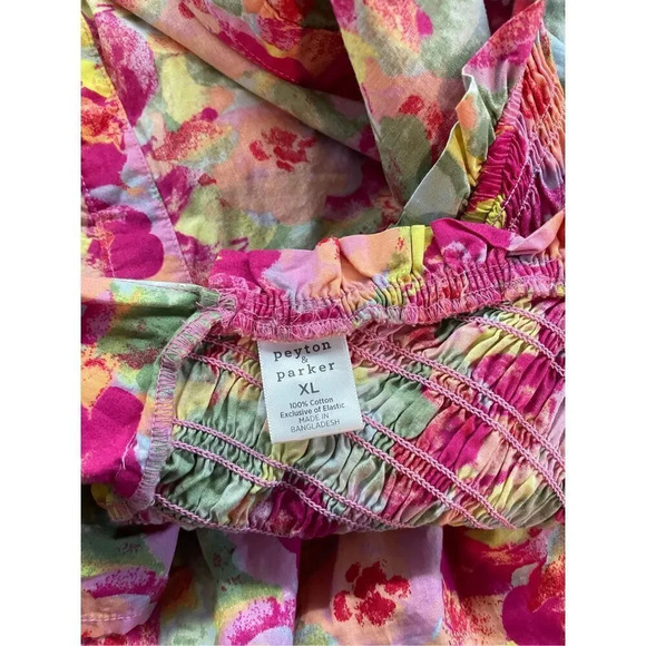 Peyton & Parker Short Sleeve Ruffled Sleeve Floral Midi Dress Size XL - Picture 3 of 15